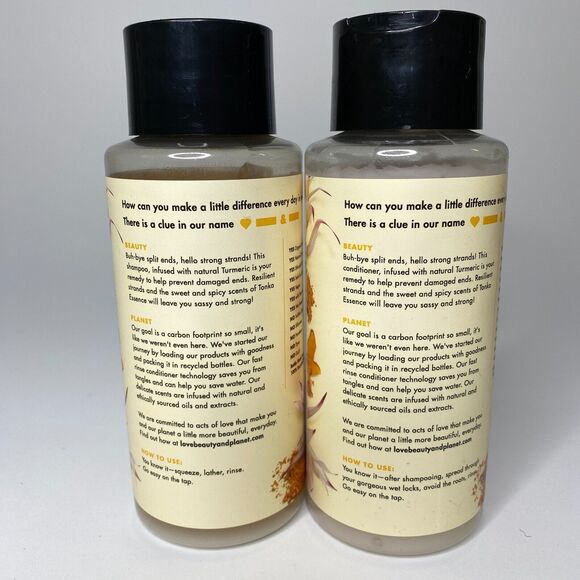 Love Beauty & Planet Turmeric & Tonka Essence Shampoo & Conditioner Set 13.5 Oz - Picture 3 of 6